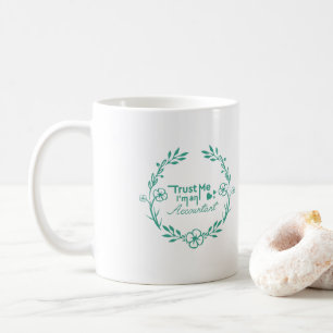 Einfacher weißer Türkis-Blumenrahmen-Buchhalter Kaffeetasse
