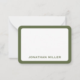 Einfacher weißer Typografischer Name Runde Kanten Mitteilungskarte