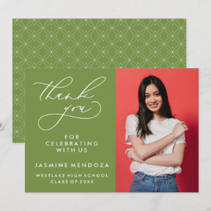 EINFACHER WHIMSICAL CALLIGRAPHY ABSCHLUSS DANKEN DANKESKARTE