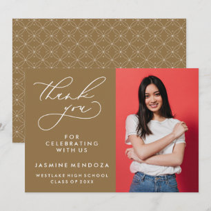 EINFACHER WHIMSICAL CALLIGRAPHY ABSCHLUSS DANKEN DANKESKARTE