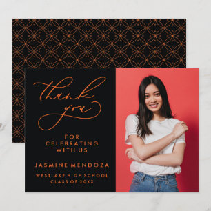 EINFACHER WHIMSICAL CALLIGRAPHY ABSCHLUSS DANKEN DANKESKARTE