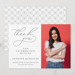 EINFACHER WHIMSICAL CALLIGRAPHY ABSCHLUSS DANKEN DANKESKARTE