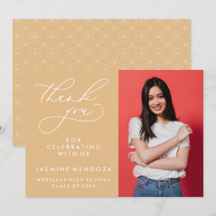 EINFACHER WHIMSICAL CALLIGRAPHY ABSCHLUSS DANKEN DANKESKARTE