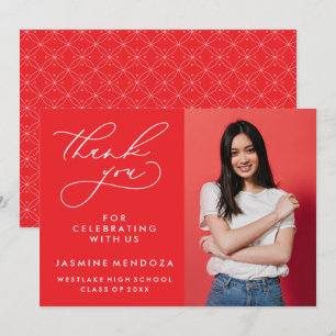 EINFACHER WHIMSICAL CALLIGRAPHY ABSCHLUSS DANKEN DANKESKARTE