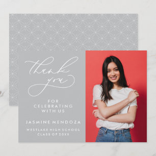 EINFACHER WHIMSICAL CALLIGRAPHY ABSCHLUSS DANKEN DANKESKARTE