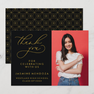 EINFACHER WHIMSICAL CALLIGRAPHY ABSCHLUSS DANKEN DANKESKARTE