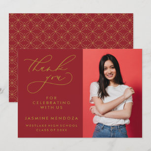 EINFACHER WHIMSICAL CALLIGRAPHY ABSCHLUSS DANKEN DANKESKARTE