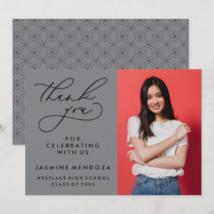 EINFACHER WHIMSICAL CALLIGRAPHY ABSCHLUSS DANKEN DANKESKARTE