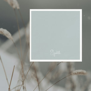 Einfacher Winter Eisblauer Personalisierter Cockta Serviette