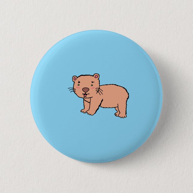 Einfacher Wombat-Button Button (Vorderseite)