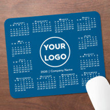 Einfaches 2026-Kalender-Geschäftslogo auf Blau
