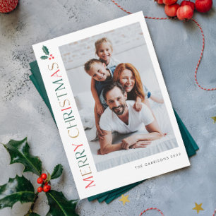 Einfaches 2-Foto-Fröhliche Weihnachten bunt