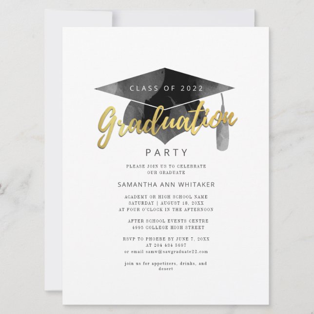 Einfaches Abschluss 2025 Minimalistisch Grad Party (Vorderseite)