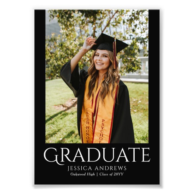 Einfaches Abschluss Stilvolles Modernes Graduate F Fotodruck (Vorne)