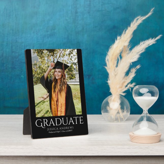 Einfaches Abschluss Stilvolles Modernes Graduate F Fotoplatte (Seite)