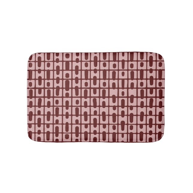 Einfaches Abstraktes Burgundy-Pink-Muster Badematte (Vorderseite)