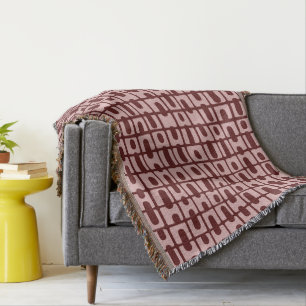 Einfaches Abstraktes Burgundy-Pink-Muster Decke