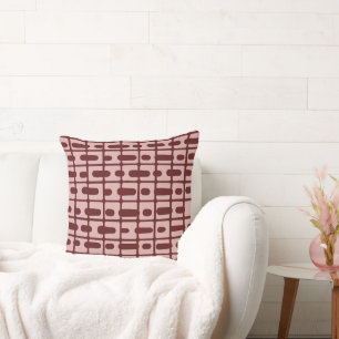 Einfaches Abstraktes Burgundy-Pink-Muster Kissen