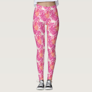 Einfaches abstraktes Muster mit Blätter von Monste Leggings