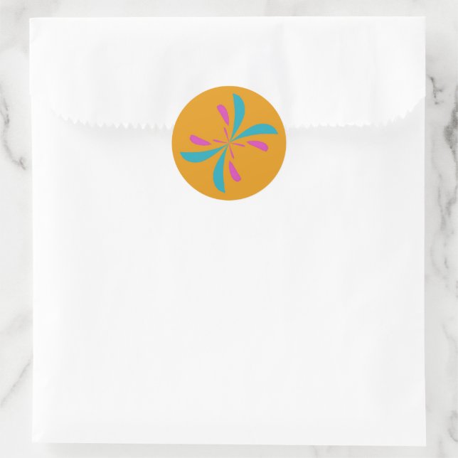 Einfaches Abstraktes Schmetterlingsflugmuster Runder Aufkleber (Tasche)