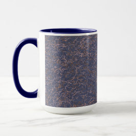 Einfaches Abstraktes Thread Art Blue Muster Tasse