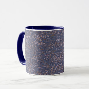 Einfaches Abstraktes Thread Art Blue Muster Tasse