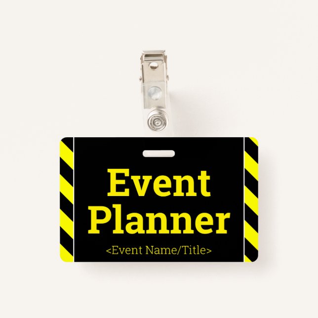 Einfaches Abzeichen "Eventplaner" Ausweis (Rückseite mit Klammer)