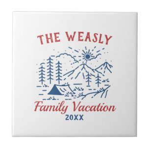 Einfaches Adventure Camping Family Road Trip Throw Fliese