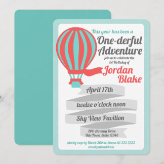 Einfaches Adventure Hot Air Ballon Einladung