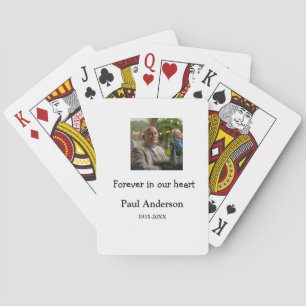 einfaches Andenken mit Foto-Text zum Gedenken Spielkarten