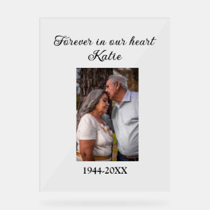 einfaches Andenken mit Foto und Text Acrylschild