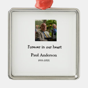 einfaches Andenken mit Foto und Text Ornament Aus Metall