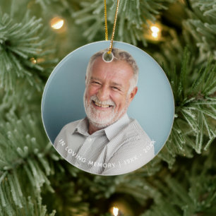 Einfaches Andenkenfoto zum Gedenken Keramik Ornament