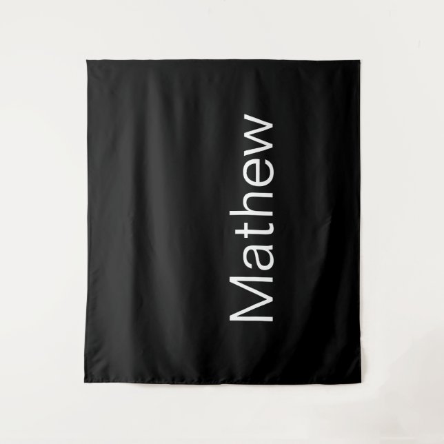 einfaches Anfangsbuchstaben-Monogramm füge deinen  Wandteppich (Vorderseite)