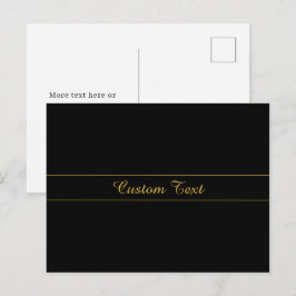 Einfaches anpassbares Gold- und Schwarz-Textdesign Postkarte