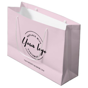 Einfaches anpassbares Logo und Website Rosa Geschä Große Geschenktüte