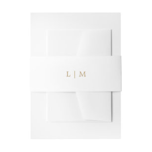 Einfaches Antikes Gold Monogramm Elegante Hochzeit Einladungsbanderole