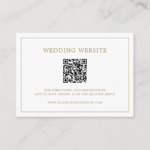 Einfaches Antikes Gold-Monogramm QR-Code Hochzeit Begleitkarte