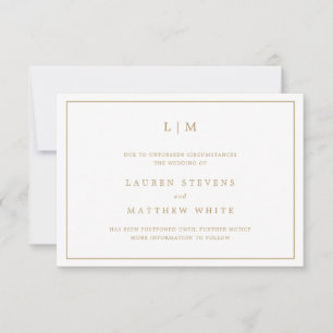 Einfaches antikes goldenes Monogramm-Hochzeitsaufs Einladung