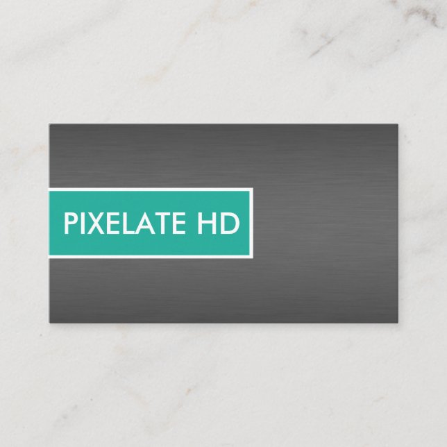 Einfaches Aqua und gebürstete TitanVisitenkarten Visitenkarte (Vorderseite)