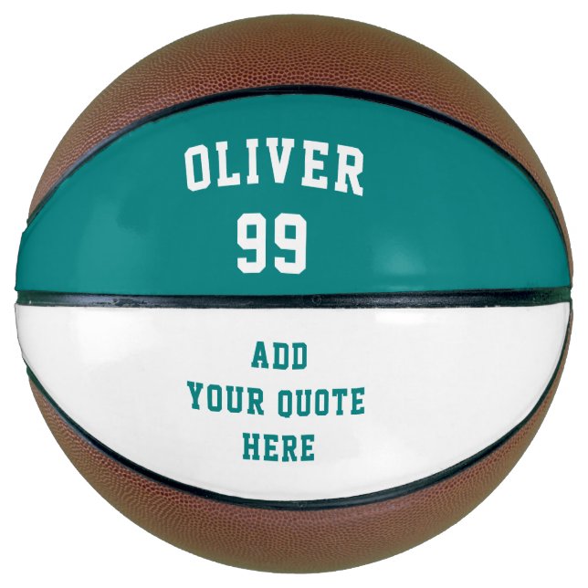 Einfaches Aquamarines Namensnennungsangebot Basketball (Vorderseite)