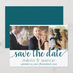 Einfaches Aquamarines Skript Dark Midnight Green Save The Date
