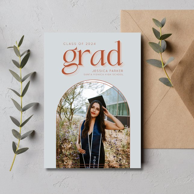 Einfaches Arch Foto Abschluss Ankündigung (Simple Arch Photo High School Graduation Announcement)