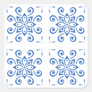 Einfaches Azulejo Quadratischer Aufkleber