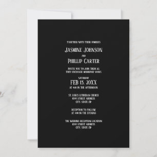 Einfaches B&W-Design - Einladung zur Hochzeit/Empf