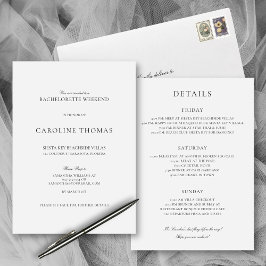 Einfaches Bachelorette Wochenende mit Ausflug Einladung