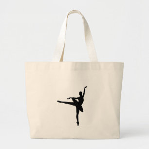 Einfaches Ballett Schwarz-weiß Ballerina Jumbo Stoffbeutel