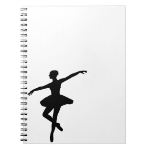 Einfaches Ballett Schwarz-weiß Ballerina Notizblock