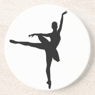 Einfaches Ballett Schwarz-weiß Ballerina Sandstein Untersetzer
