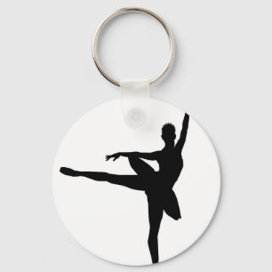 Einfaches Ballett Schwarz-weiß Ballerina Schlüsselanhänger